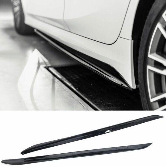 Glanzend zwarte sideskirts aanzets passend voor BMW 3 serie G20 en G21 met M pakket