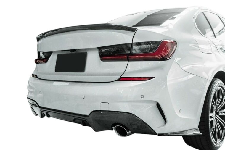 Glanzend zwarte spoiler versie 2 passend voor BMW 3 serie G20 sedan model 2019 - heden