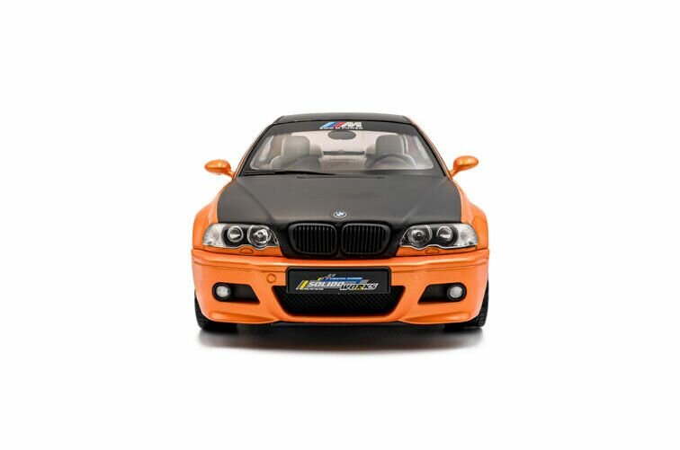 BMW M3 E46 coupe oranje  schaal 1:18 solido
