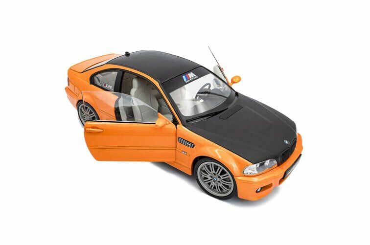 BMW M3 E46 coupe oranje  schaal 1:18 solido