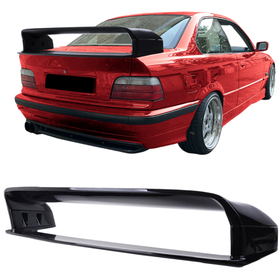 GT Wing high version LTW glanzend zwart passend voor BMW 3 serie E36 coupe en sedan