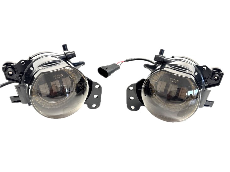 LED Smoke Angel Eyes mistlampen passend voor BMW 5 serie E60 en E61 met M pakket voorbumper model 2003 - 2010