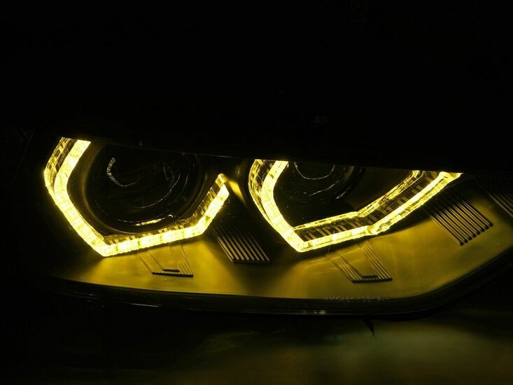 LED Gele Halo koplampen passend voor BMW 3 serie F30 en F31 met halogeen koplampen model 2012 - 2015 