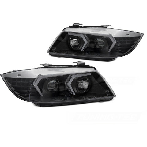 Projector koplampen met dynamische knipperlichten passend voor BMW 3 serie E90 en E91 met halogeen koplampen model 2005 - 2012