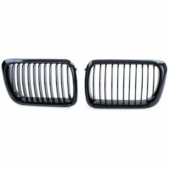 Glanzend zwarte grillen passend voor BMW 3 serie E36 model 1996 - 2000