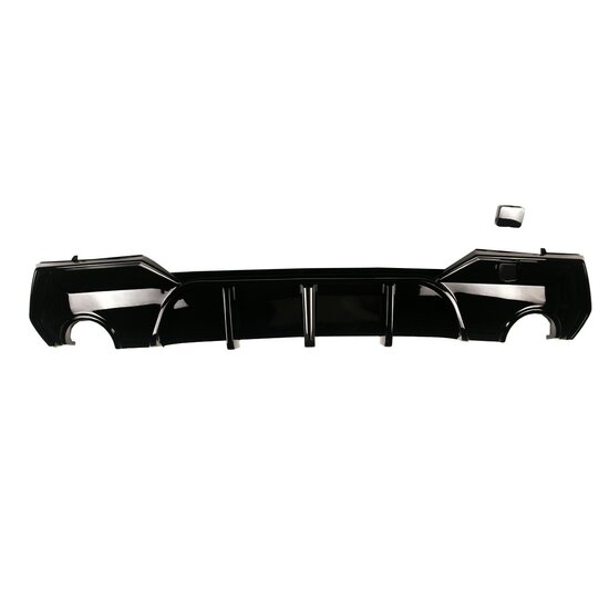 Diffuser glanzend zwart met LED licht passend voor BMW 4 serie G22 en G23 met M pakket bumper 