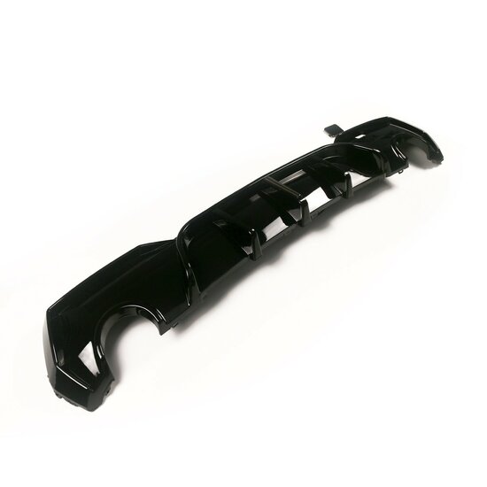 Diffuser glanzend zwart met LED licht passend voor BMW 4 serie G22 en G23 met M pakket bumper 