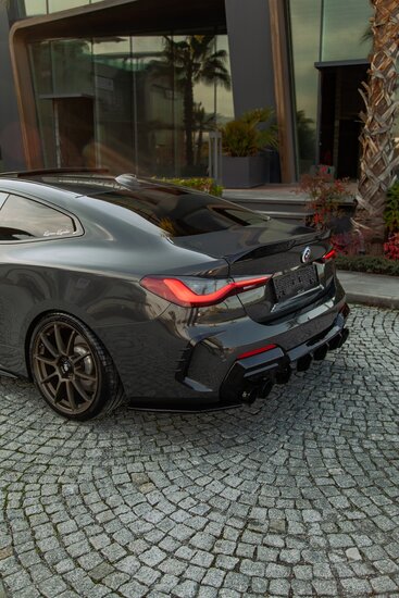 Glanzend zwarte spoiler passend voor BMW 4 serie G22 coupe 