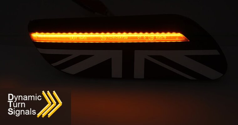 Zijknipperlichten smoke Union Jack passend voor Mini Cooper F55, F56 en F57 model vanaf 2021