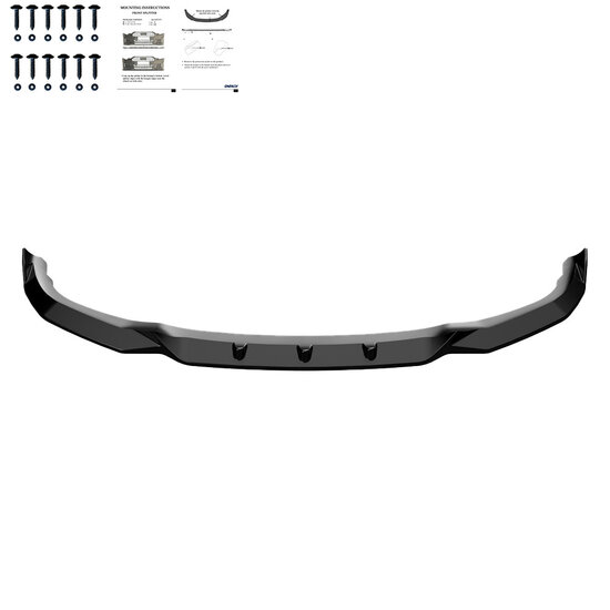 Glanzend zwarte frontsplitter passend voor BMW X1 F48 met M pakket voorbumper model 2015 - 2019