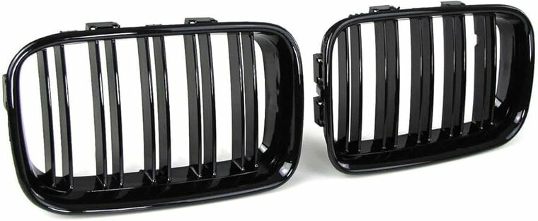 Dubbelspijls glanzend zwarte grillen passend voor BMW 3 serie E36 1991 - 1996