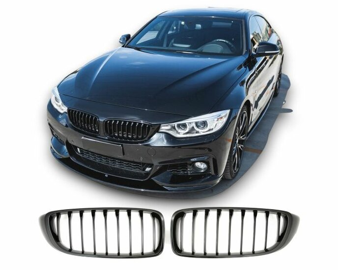 Glanzend zwarte grillen passend voor BMW 4 serie F32, F33 en F36