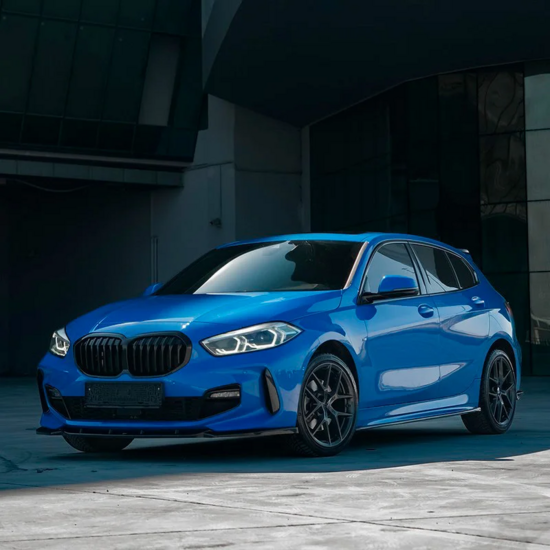 Front spoiler glanzend zwart passend voor BMW 1 serie F40 met M pakket voorbumper