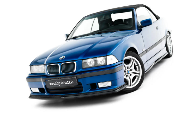 Glanzend zwarte frontspoiler V3 passend voor BMW 3 serie E36 met M pakket voorbumpers Maxton Design