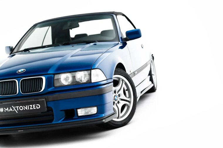 Glanzend zwarte frontspoiler V3 passend voor BMW 3 serie E36 met M pakket voorbumpers Maxton Design