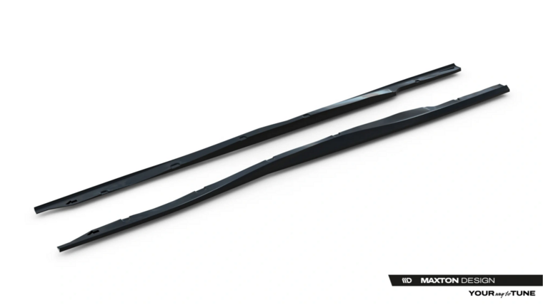 Sideskirt aanzets glanzend zwart passend voor BMW 3 serie E36 met M pakket achterbumper Maxton Design