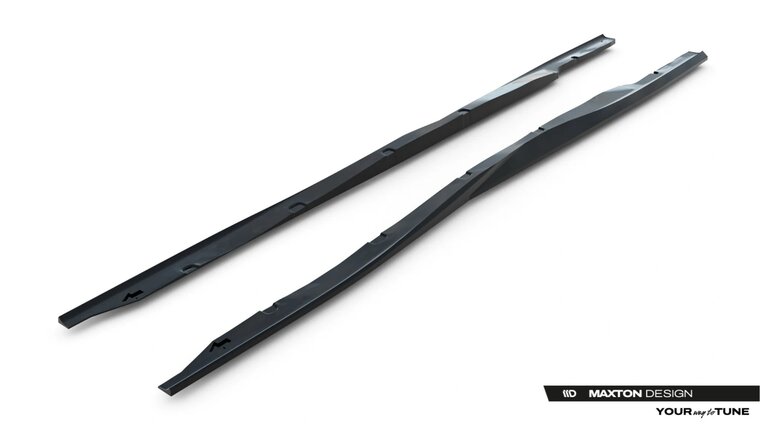 Sideskirt aanzets glanzend zwart passend voor BMW 3 serie E36 met M pakket achterbumper Maxton Design