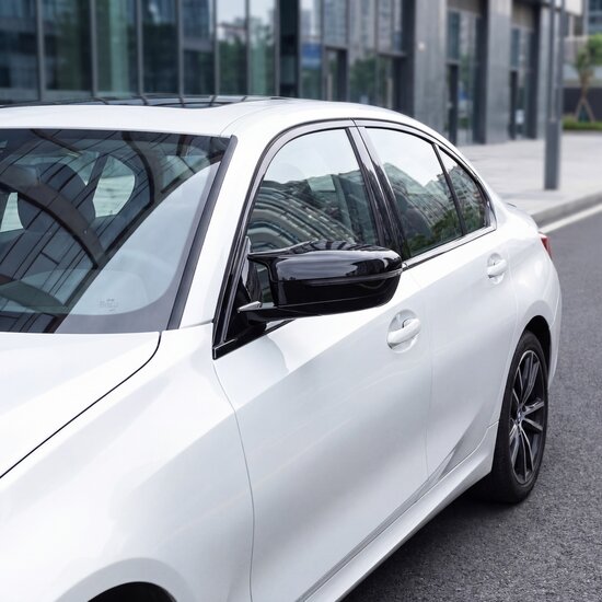 EVO look spiegelkappen glanzend zwart passend voor BMW G20 G21 G30 G31 G11 G12 G14 G15