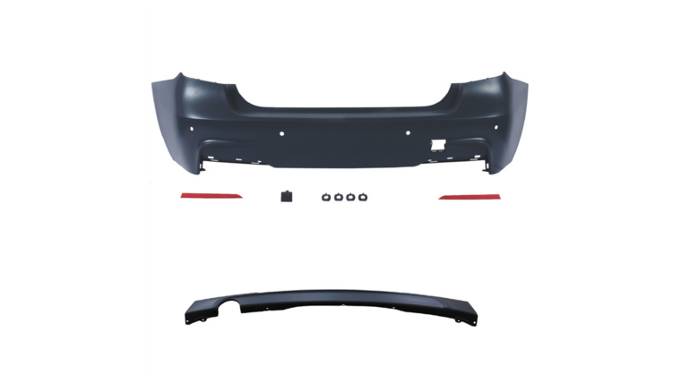 Sportlook achterbumper passend voor BMW 3 serie F30 model 2012 - 2019 uitlaat enkel links