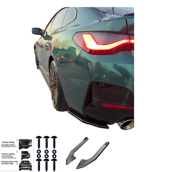 Splitters diffuser glanzend zwart passend voor BMW i4 G26 met M pakket achterbumper