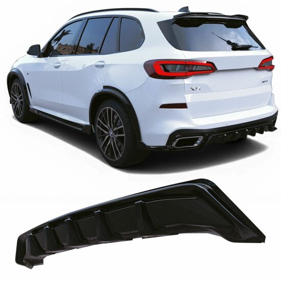 Diffuser glanzend zwart passend voor BMW X5 G05 met M pakket achterbumper