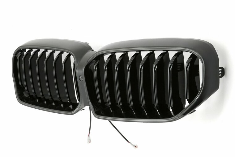 Glanzend zwarte grill met LED verlichting passend voor BMW 5 serie G30 LCI en G31 LCI model 2020 - 2023
