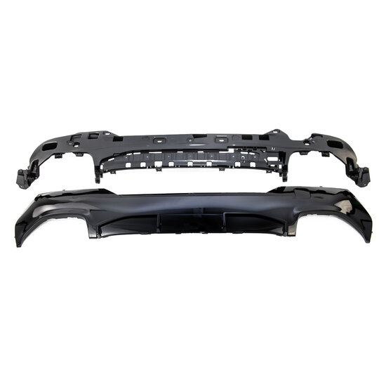 Competition look diffuser glanzend zwart passend voor BMW 4 serie G22 en G23 met M pakket achterbumper 440i look