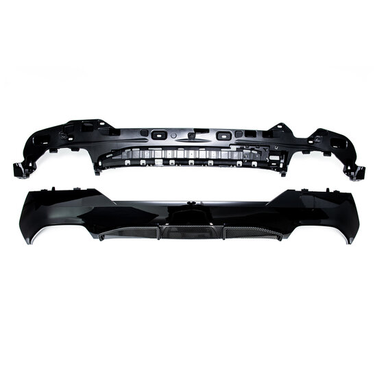 Competition look diffuser carbon look passend voor BMW 4 serie G22 en G23 met M pakket achterbumper 440i look