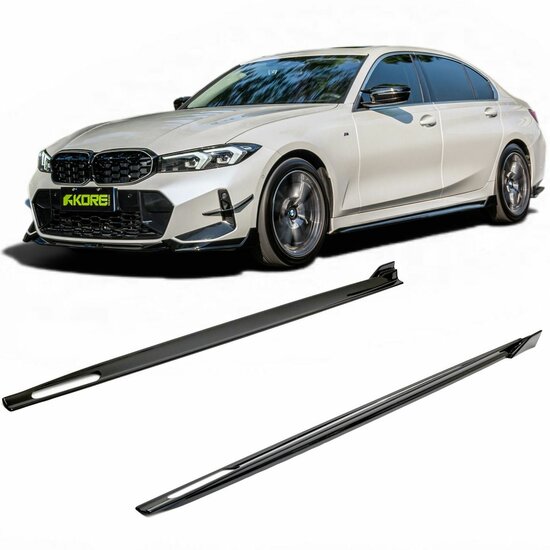 KORE - Sideskirt aanzets glanzend zwart passend voor BMW 3 serie G20 en G21 met M pakket sideskirts