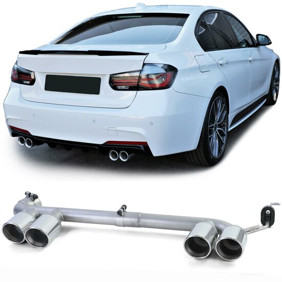 Ombouw set vier uitlaten passend voor BMW 3 serie F30 en F31 318i en 320i en BMW 4 serie F32, F33 en F36 418i en 420i