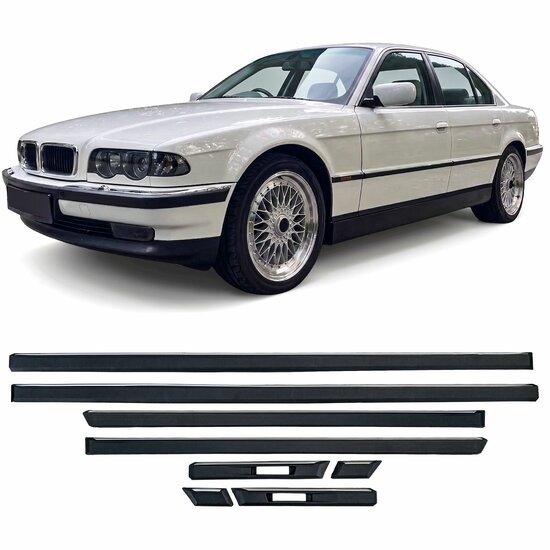 Stootlijsten set met chromen sierlijst passend voor BMW 7 serie E38
