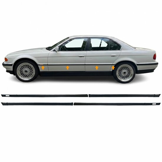 Stootlijsten set met chromen sierlijst passend voor BMW 7 serie E38