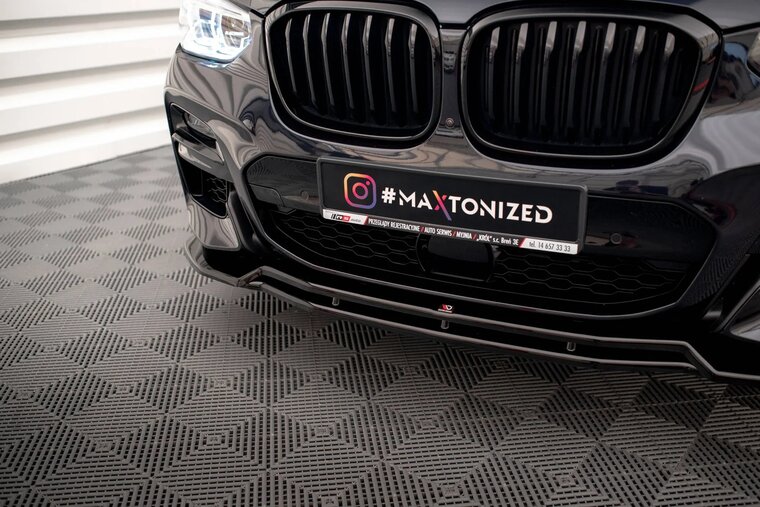 Front splitter glanzend zwart passend voor BMW X3 G01 met M pakket Maxton Design