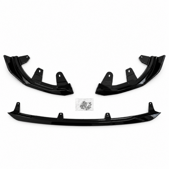 Glanzend zwarte frontlip performance look passend voor BMW 2 serie G42 met M pakket voorbumper