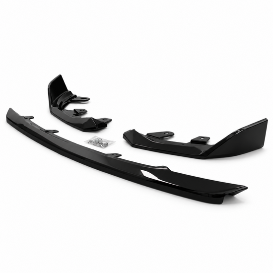 Glanzend zwarte frontlip performance look passend voor BMW 2 serie G42 met M pakket voorbumper