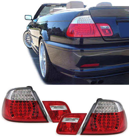 LED achterlichten rood / wit BMW 3 serie E46 cabrio model 2000 - 2003