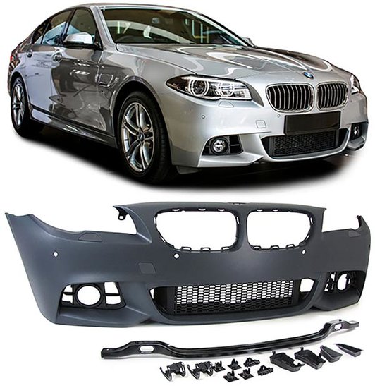 BMW 5 serie F10 LCI en F11 LCI sport look voorbumper pdc en koplampreiniging