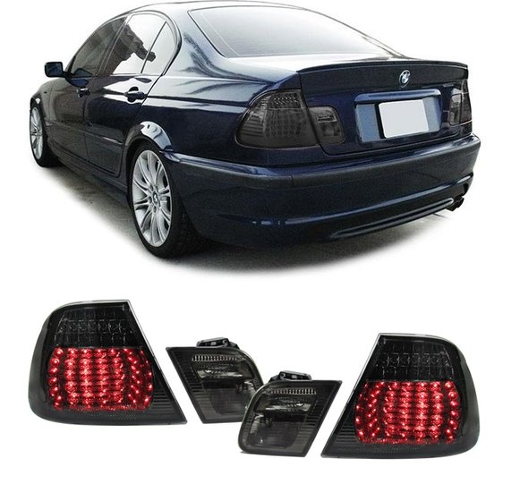 Zwarte led achterlichten BMW 3 serie E46 sedan 1998 - 2001