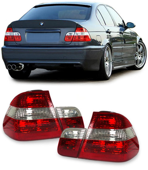 Achterlichten BMW 3 serie E46 sedan rood / wit facelift look model 1998 - 2001