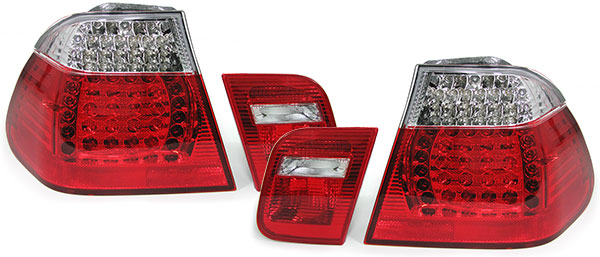 Led achterlichten rood / wit passend voor BMW 3 serie E46 sedan model 2001 - 2005