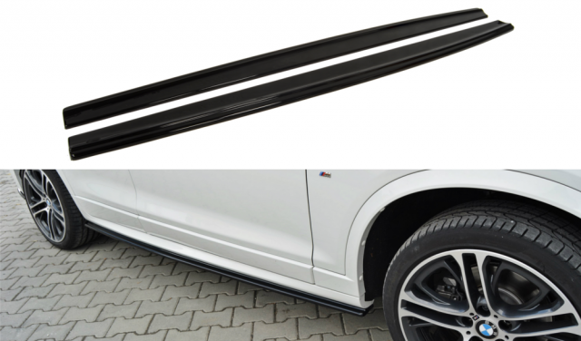 Sideskirts aanzets glanzend zwart passend voor BMW X4 F26 Maxton Design