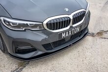 Frontspoiler V3 glanzend zwart passend voor BMW 3 serie G20 en G21 met M pakket voorbumper model 2019 - 2022