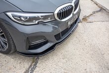 Frontspoiler V2 glanzend zwart passend voor BMW 3 serie G20 en G21 met M pakket voorbumper model 2019 - 2022