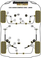 Powerflex Road Series Voorste/onderste draagarm achterste bus caster offset BMW 3 serie E36 Compact 1993 &ndash; 2000