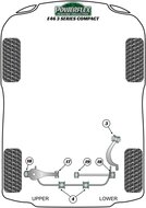 Powerflex Road Series Uitlaat rubber met beugel BMW 3 serie E46 Compact 1999 &ndash; 2006