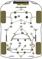 Powerflex Road Series Uitlaat rubber met beugel BMW 3 serie E46 M3 incl. CSL 1999 &ndash; 2006