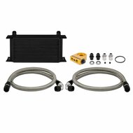 Mishimoto universele thermostatische oliekoeler kit 19 rij zwart