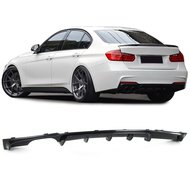 Performance look diffuser carbon look uitlaat gat dubbel links passend voor BMW 3 serie F30 en F31 met M pakket achterbumper