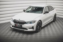 Frontspoiler V2 glanzend zwart passend voor BMW 3 serie G20 en G21 model 2019 - 2022 met standaard voorbumper Maxton Design