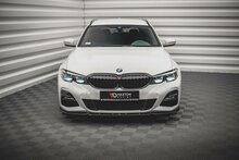 Frontspoiler V5 glanzend zwart passend voor BMW 3 serie G20 en G21 met M pakket voorbumper model 2019 - 2022